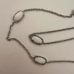 Kendra Scott Kellie Ivory Mother of Pearl and Silver Long Station Chain Necklace Photo 2