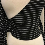 Wild Fable Striped Wrap Tie Crop Top- NWT Photo 4