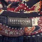 Earthbound Trading Co. Navy Paisley Boho Tunic Dress Long‎ Sleeve Women's Size S Blue Photo 2