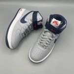 Nike Air Force 1 Hi QS Shoes "Patriots" Wolf Gray Navy / Size 7 Photo 5