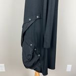 SUN KIM Tunic Top Womens Medium Black Lagenlook Asymmetrical Mixed Media Grommet Photo 10