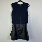 Tibi  Lamb Leather Navy & Black Mini Sheath Dress Women’s Size 6 Photo 4