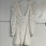 For Love & Lemons MAUREEN WHITE LACE MINI DRESS SMALL LONG SLEEVE BRIDAL Photo 1