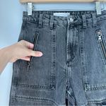 Topshop 25 Mom Jean Black Acid Wash with Zipper Pockets and Utility Side Pockets Photo 7