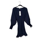 New Rhode NWT 100% Cotton Navy Smocked Anya Mini Dress Size Small Blue Photo 2