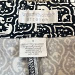 Worthington Black White Abstract Geometric Print Wide Leg Cropped Pants 8 Preppy Photo 2