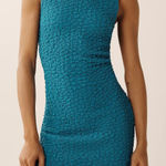 Anthropologie By Textured Pull-On Sleeveless Crewneck Ruched Mini Shift Dress Photo 0