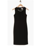 Eliza J Faux Pearl Sleeveless Shift Dress Classic Little Black Dress Size 12 NWT Photo 5