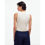 Madewell Split Crewneck Cardigan Tank Lighthouse Beige Knit Vest Cropped S NWT Photo 3