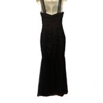 AMSALE Mermaid Tulle Bodycon Maxi Formal Dress 10 Padded Push~Up Bust Wedding Black Photo 4
