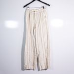 Faherty Monterey Linen Pants In Natural Bombay Stripe Print Straight Leg Trouser Photo 0