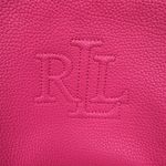 Ralph Lauren New Lauren  Leather Cosmetic Pouch Tassel Pink Gold Makeup Bag Photo 2