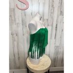 Sincerely Jules Fringe Halter Top and Skirt Set Women's Size small Green Photo 9