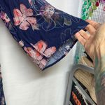 Free People  Eyes On You Blue Floral Bell Sleeve Tunic Mini Dress 2. Photo 1