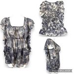 Maurice's Womens Blouse Top Shirt Sheer Empire Waist Ruffled Pullover Large Photo 1