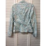 Ralph Lauren Floral Print Cotton Blazer Womens Size 8 Light Blue & Pink Photo 1