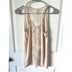 Xhilaration  Women Beige‎ Racerback Tank Top with Lace Panel Size M Photo 4