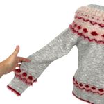 FATE Fair Isle Sweater Crewneck Gray Red Pink Size Medium Photo 3