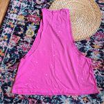 SoulCycle  Womens Splatter Crop Muscle Tank Pink Medium Photo 1