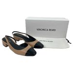 Veronica Beard  Cecile Leather Cap Toe Slingback Pump Black Tan Size 8M Photo 12