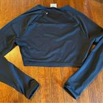 Gymshark Women’s Black Cropped Sweat-Proof Workout Long Sleeve Crop Top - Size S Photo 1