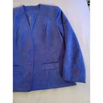 Royal Blue Vintage Womens Faux Suede Deep VNeck 3 button jacket 2 Pocket… Size 8 Photo 4