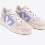 VEJA  v-10 leather sneakers purple and pink Photo 1