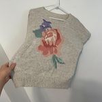 VINTAGE KORET Cream Beige Floral Short Dolman Sleeve Linen Cotton Sweater PETITE Pink Size undefined Photo 7