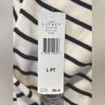 Ralph Lauren  Cream & Navy Striped Button Sweater PL NWT $89.50 Retail Photo 3