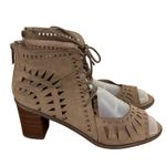 breckelle's Women’s Gabby 11 Laser Cut Stack Lace Up Heels Beige Size 10 Sk2688 Photo 6