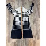 Trina Turk Striped Button Front Coat Jacket White & Black Size 2 Photo 5
