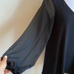 Lovers + Friends Black Sheer Balloon Sleeve Dress Photo 4