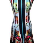 Clover Canyon Neoprene Scuba Sleeveless Peplum Dress Geometric Colorful Size S Photo 2