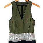 Proenza Schouler Green & Black Cotton Snakeskin Waist A-Line Dress Size XS Photo 2