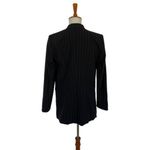 Halogen XS Black Pinstripe Open Front Longline Blazer Jacket Workwear Chic Photo 3