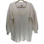 Pilcro Anthropologie  Teddy V-Neck Slouchy Pullover Tunic‎ Sweater Ivory Size XS Photo 3