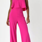 Lulus NWT  Make It a Date Magenta Sleeveless Wide-Leg Jumpsuit Party Size M Photo 0