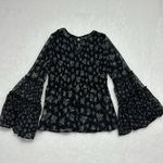 American Eagle  Floral Bohemian Bell Sleeve Shirt Women’s Sz XSmall Sheer Flowy Photo 6