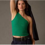 Pilcro Zelda Tank Top Size 3X Anthro Rib Kelly Green Plus Curvy NWT One Shoulder Photo 1