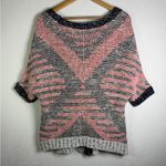 Anthropologie Moth Knit Short Sleeve Cardigan XS Boho Textured Button Front Black Photo 4