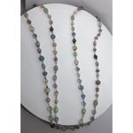 Vintage PASTEL PINK, BLUE, GREEN LUCITE FACETED BEAD NECKLACE Frosty 42" Long Photo 2