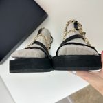 Maje  Frankie Sandals Gladiator Chain Logo Black Leather EU 41 US 10.5 NEW Photo 13