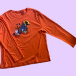 Vintage y2k Fashion Classics Halloween Embroidered Graphic Long Sleeve Tee 🔥 Orange Size XL Photo 0