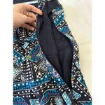 Tory Burch Camilla Dasha Silk Blue and Black Print Dress Size 4 Photo 9