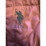 U.S. Polo Assn. Puffer Jacket Womens Size L Purple Fur Hood Quilted Winter Coat Photo 1