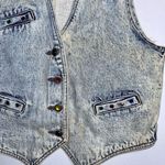 Vintage Denim Gemmed Button Down Vest Blue Size M Photo 2