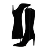 Prada  Vintage Black Elegant Suede Leather Minimalist Tall Chic Boots IT 40 Photo 3