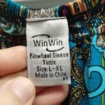 Win Win Women's Size L-XL Boho Multicolor Crochet Pinwheel Sleeve Tunic Top Photo 5