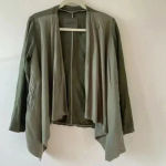 BLANK NYC  Drape Front Linen Blend Jacket Olive size XS Photo 2