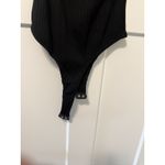 Kendall + Kylie Black Ribbed Ruffle Bodysuit Off The Shoulder Size Medium Photo 5